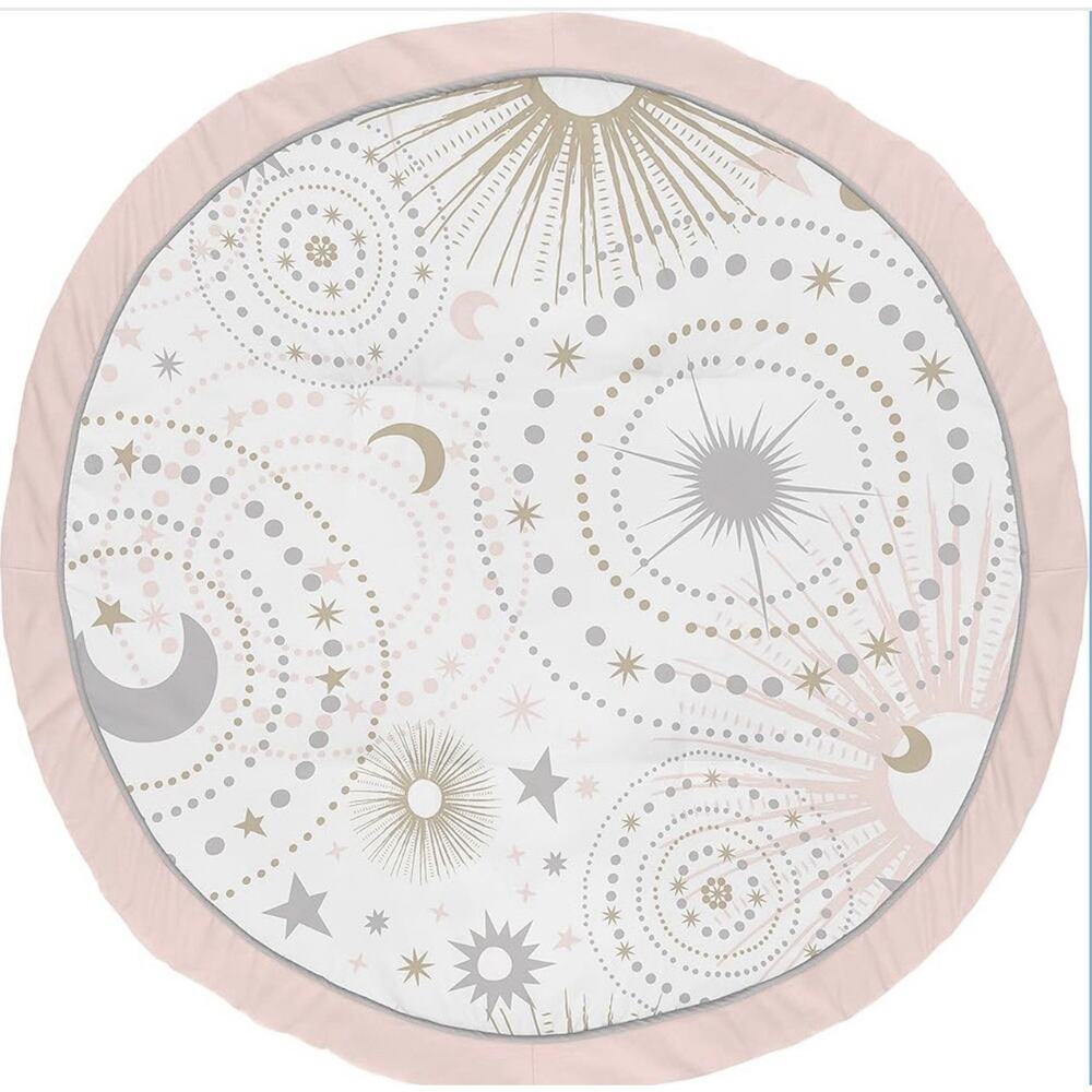 Sweet Jojo Designs Blush Pink Celestial Star Moon Play Tummy Time Mat Baby
